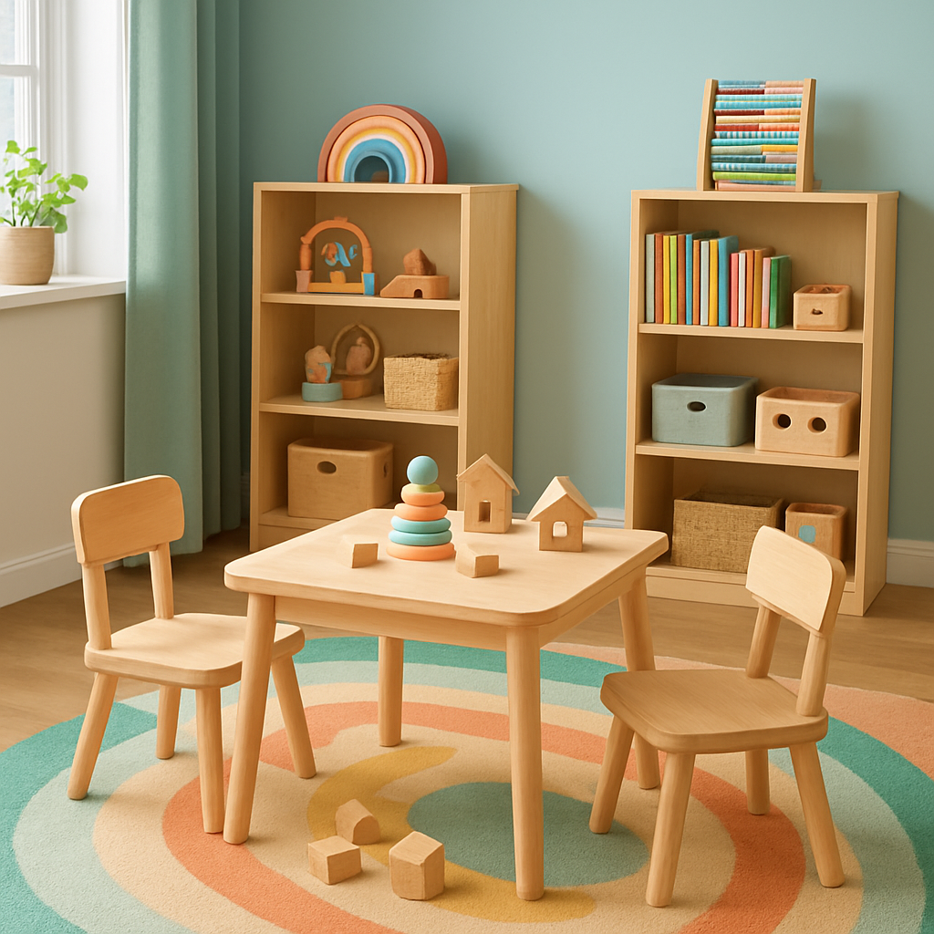 Sala de juego con materiales de aprendizaje